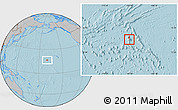 Physical Location Map of Johnston Atoll, gray outside, hill shading