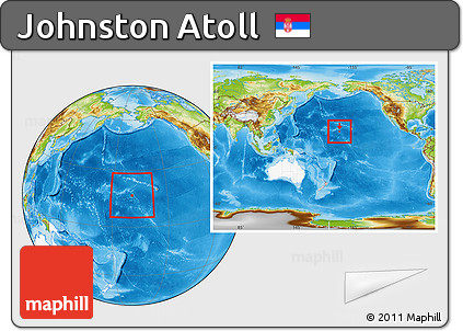 Physical Location Map of Johnston Atoll, highlighted continent, within the entire continent
