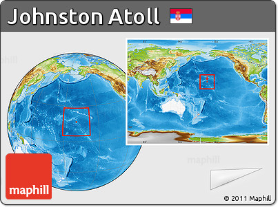 Physical Location Map of Johnston Atoll, highlighted continent, within the entire continent
