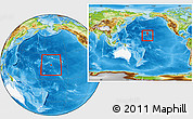 Physical Location Map of Johnston Atoll, highlighted continent, within the entire continent