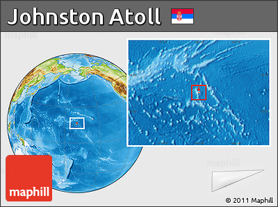 Physical Location Map of Johnston Atoll, highlighted continent