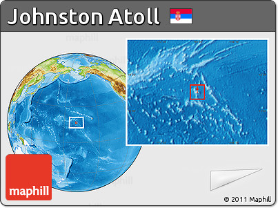 Physical Location Map of Johnston Atoll, highlighted continent