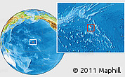 Physical Location Map of Johnston Atoll, highlighted continent