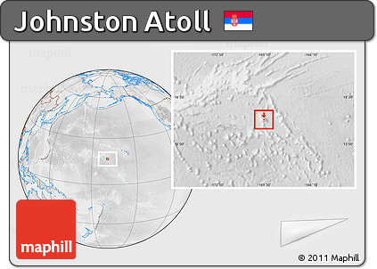Physical Location Map of Johnston Atoll, lighten, desaturated
