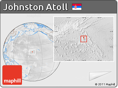 Physical Location Map of Johnston Atoll, lighten, desaturated
