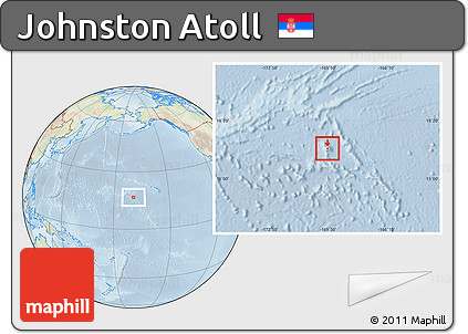 Physical Location Map of Johnston Atoll, lighten