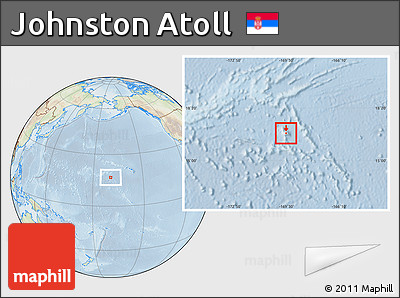Physical Location Map of Johnston Atoll, lighten