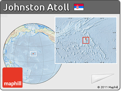 Physical Location Map of Johnston Atoll, lighten