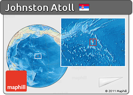 Physical Location Map of Johnston Atoll, lighten, land only
