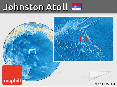 Physical Location Map of Johnston Atoll, lighten, land only