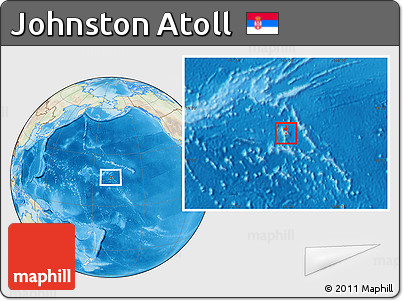 Physical Location Map of Johnston Atoll, lighten, land only