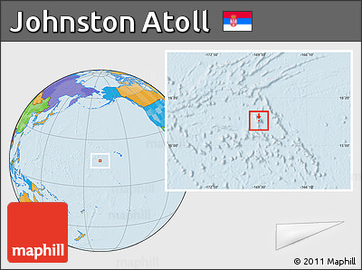 Physical Location Map of Johnston Atoll, political outside
