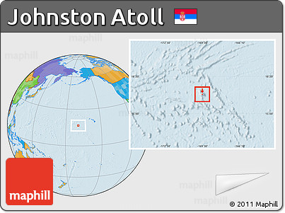 Physical Location Map of Johnston Atoll, political outside