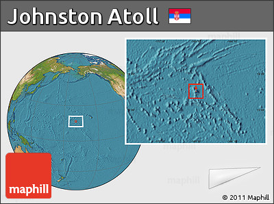 Physical Location Map of Johnston Atoll, satellite outside
