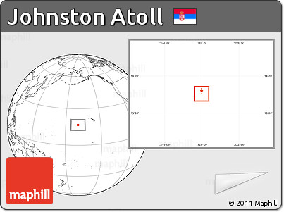 Political Location Map of Johnston Atoll, blank outside