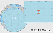 Political Location Map of Johnston Atoll, gray outside