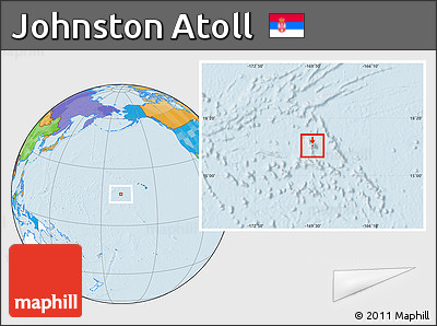 Political Location Map of Johnston Atoll, highlighted continent