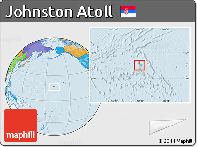 Political Location Map of Johnston Atoll, highlighted continent