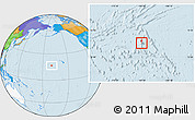 Political Location Map of Johnston Atoll, highlighted continent