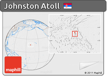 Political Location Map of Johnston Atoll, lighten, desaturated