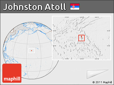 Political Location Map of Johnston Atoll, lighten, desaturated