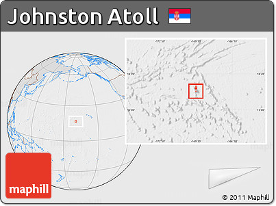 Political Location Map of Johnston Atoll, lighten, desaturated