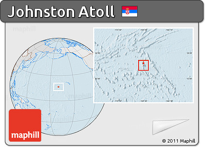 Political Location Map of Johnston Atoll, lighten, desaturated, land only