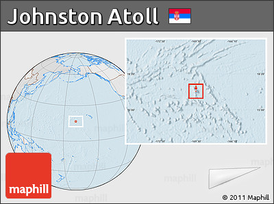 Political Location Map of Johnston Atoll, lighten, desaturated, land only