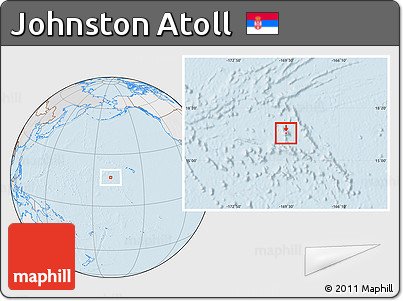 Political Location Map of Johnston Atoll, lighten, desaturated, land only