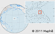 Political Location Map of Johnston Atoll, lighten, desaturated, land only