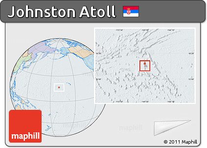 Political Location Map of Johnston Atoll, lighten