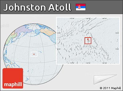 Political Location Map of Johnston Atoll, lighten
