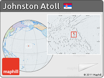 Political Location Map of Johnston Atoll, lighten