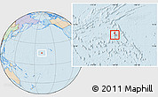 Political Location Map of Johnston Atoll, lighten, land only