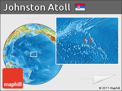 Political Location Map of Johnston Atoll, physical outside