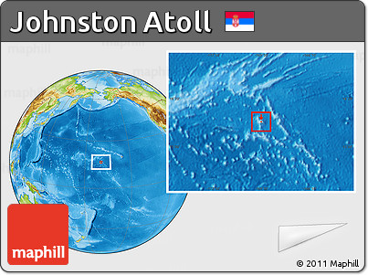 Political Location Map of Johnston Atoll, physical outside