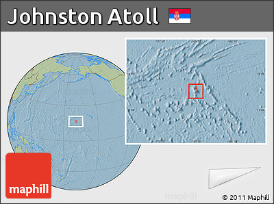 Political Location Map of Johnston Atoll, savanna style outside, hill shading