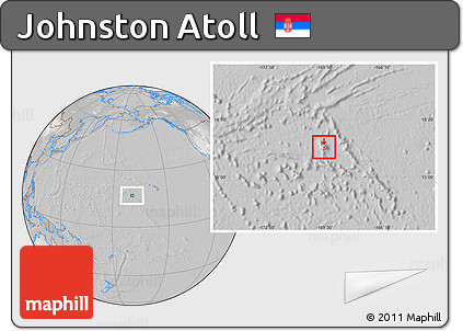 Satellite Location Map of Johnston Atoll, lighten, desaturated