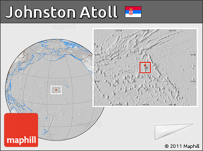 Satellite Location Map of Johnston Atoll, lighten, desaturated