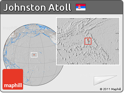 Satellite Location Map of Johnston Atoll, lighten, desaturated