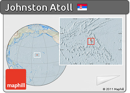 Satellite Location Map of Johnston Atoll, lighten