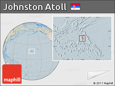Satellite Location Map of Johnston Atoll, lighten