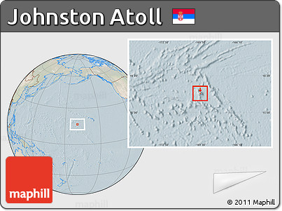Satellite Location Map of Johnston Atoll, lighten