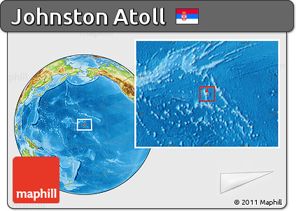 Satellite Location Map of Johnston Atoll, physical outside