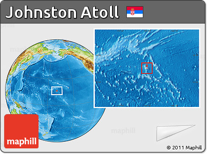 Satellite Location Map of Johnston Atoll, physical outside