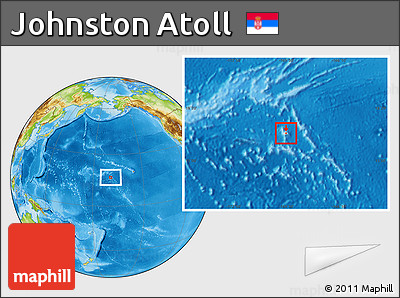 Satellite Location Map of Johnston Atoll, physical outside