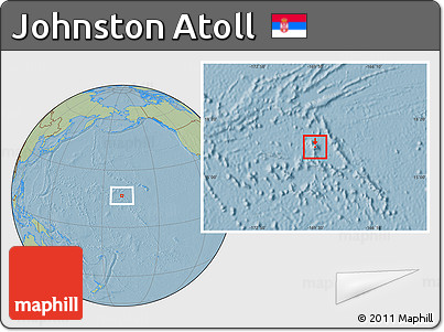 Satellite Location Map of Johnston Atoll, savanna style outside, hill shading