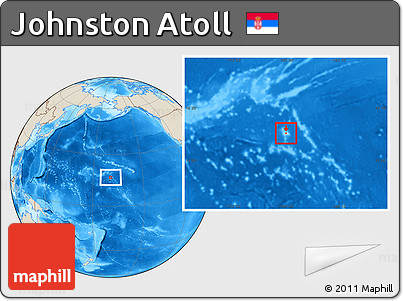 Satellite Location Map of Johnston Atoll, shaded relief outside