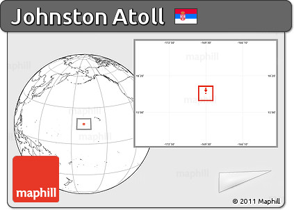 Savanna Style Location Map of Johnston Atoll, blank outside, hill shading inside