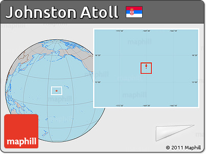 Savanna Style Location Map of Johnston Atoll, gray outside